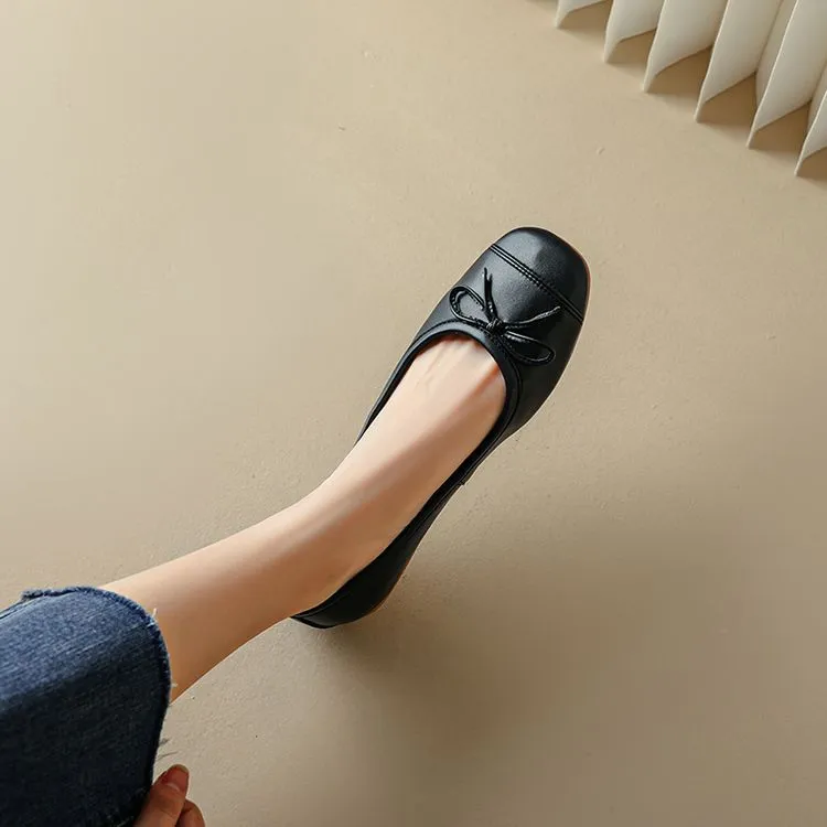 Autumn round-toe flat shoes, comfortable and soft sheepskin women's shoes, 6-23k super soft, 4 colors, little red shoes