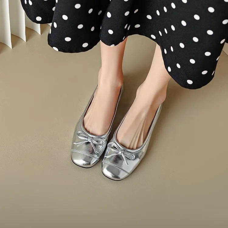 Autumn round-toe flat shoes, comfortable and soft sheepskin women's shoes, 6-23k