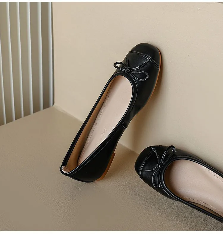 Autumn round-toe flat shoes, comfortable and soft sheepskin women's shoes, 6-23k