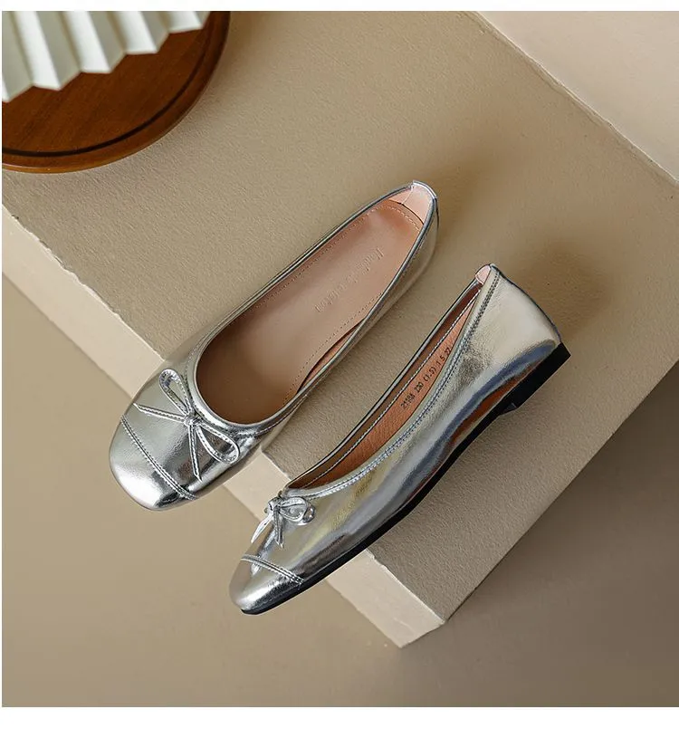 Autumn round-toe flat shoes, comfortable and soft sheepskin women's shoes, 6-23k