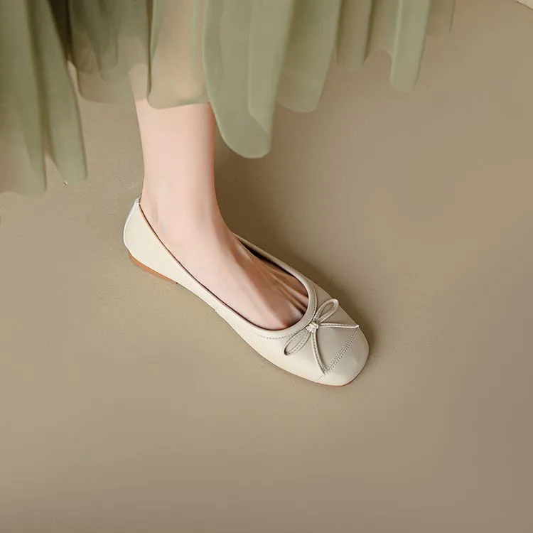 Autumn round-toe flat shoes, comfortable and soft sheepskin women's shoes, 6-23k