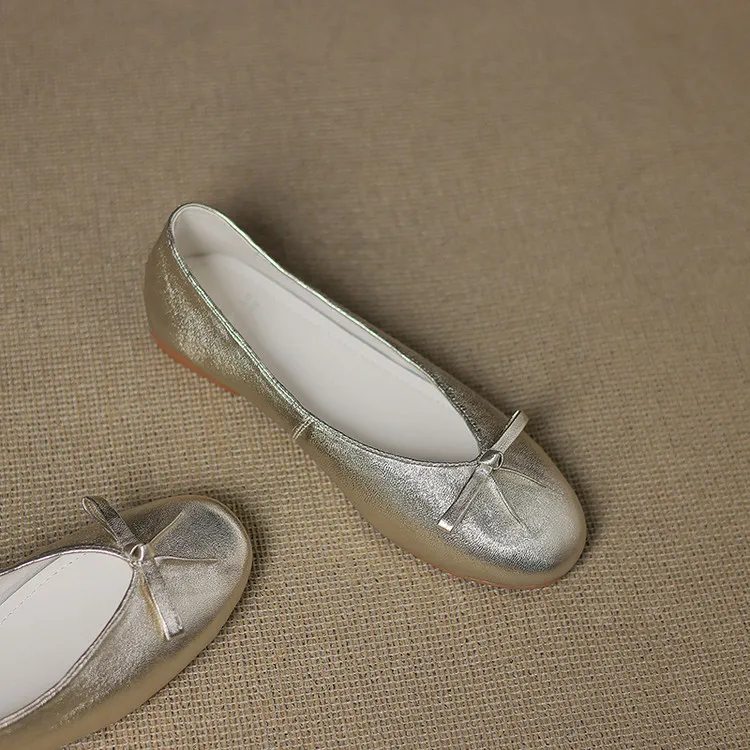 Spring/Summer Round Toe Flat Shoes with Bow - Comfortable and Soft Women's Shoes 6-23j