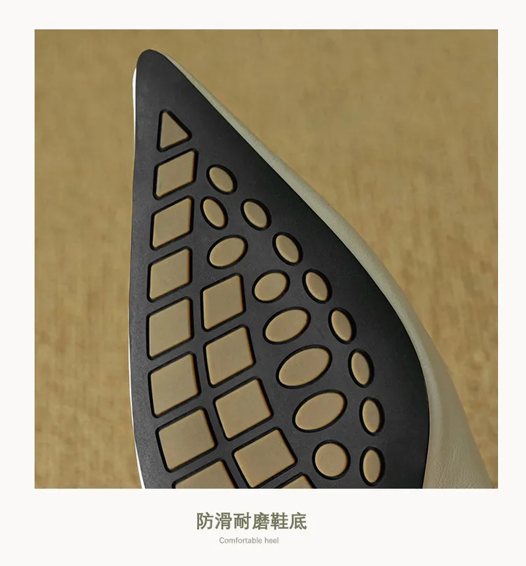 Pointed-toe, low-cut, stiletto heeled slip-on fashion sheepskin women's shoes