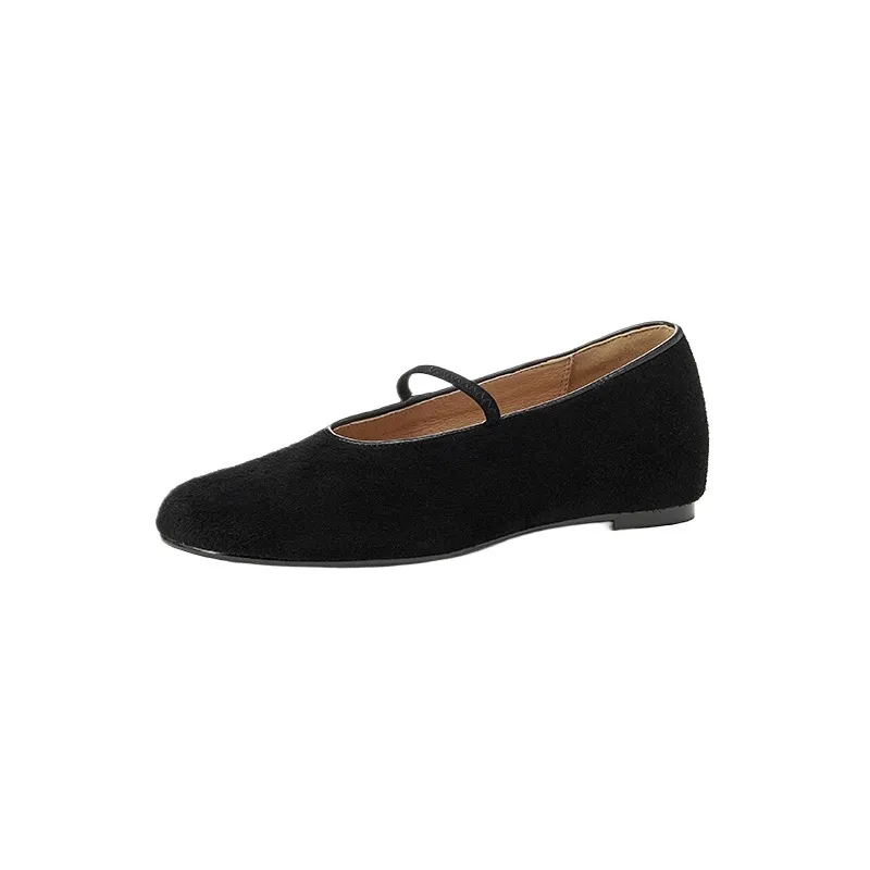Autumn/Winter Round Toe Flat Leather Solid Color Fashion Women's Shoes