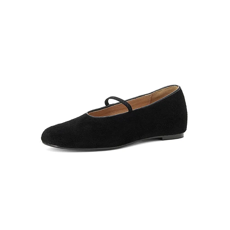 Autumn/Winter Round Toe Flat Leather Solid Color Fashion Women's Shoes