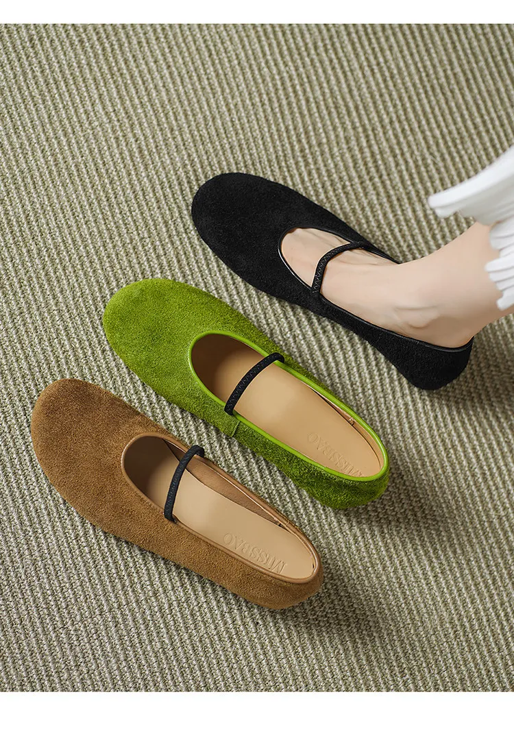 Autumn/Winter Round Toe Flat Leather Solid Color Fashion Women's Shoes