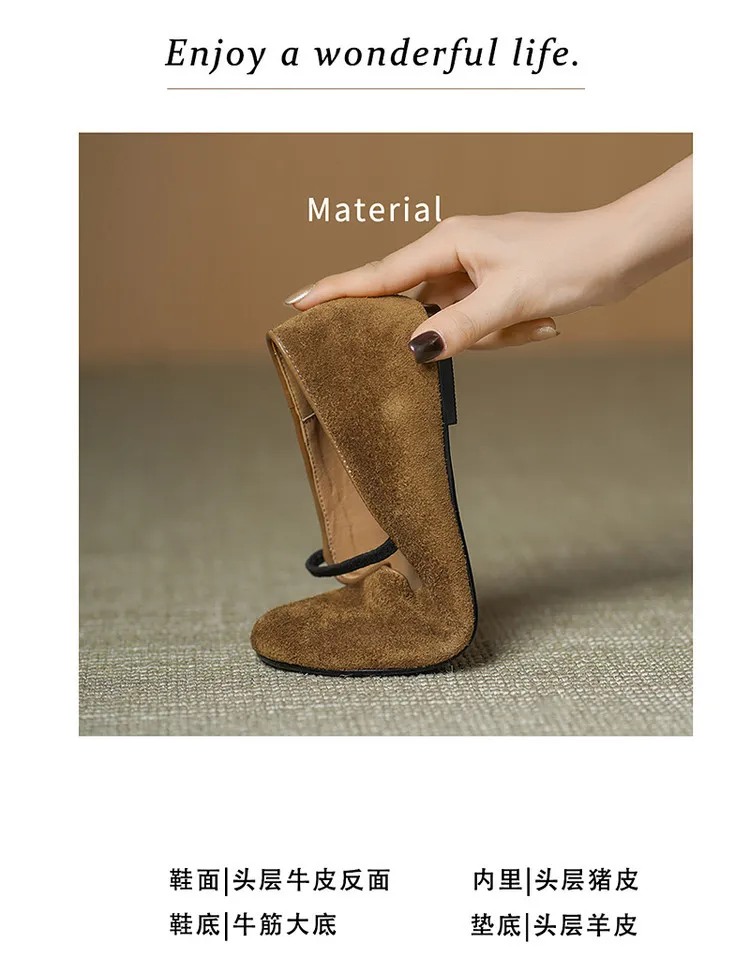 Autumn/Winter Round Toe Flat Leather Solid Color Fashion Women's Shoes