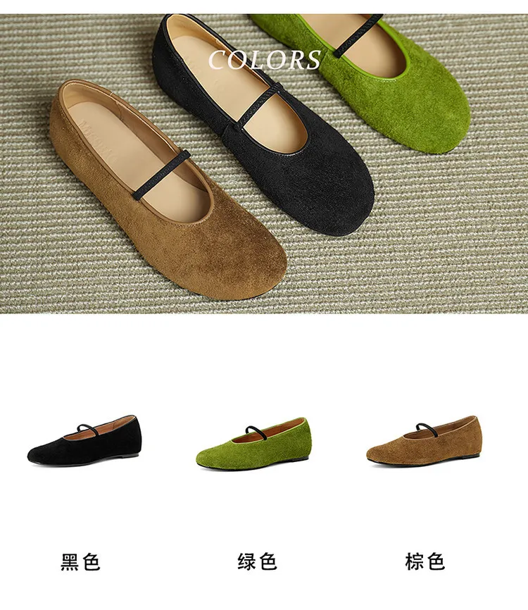 Autumn/Winter Round Toe Flat Leather Solid Color Fashion Women's Shoes