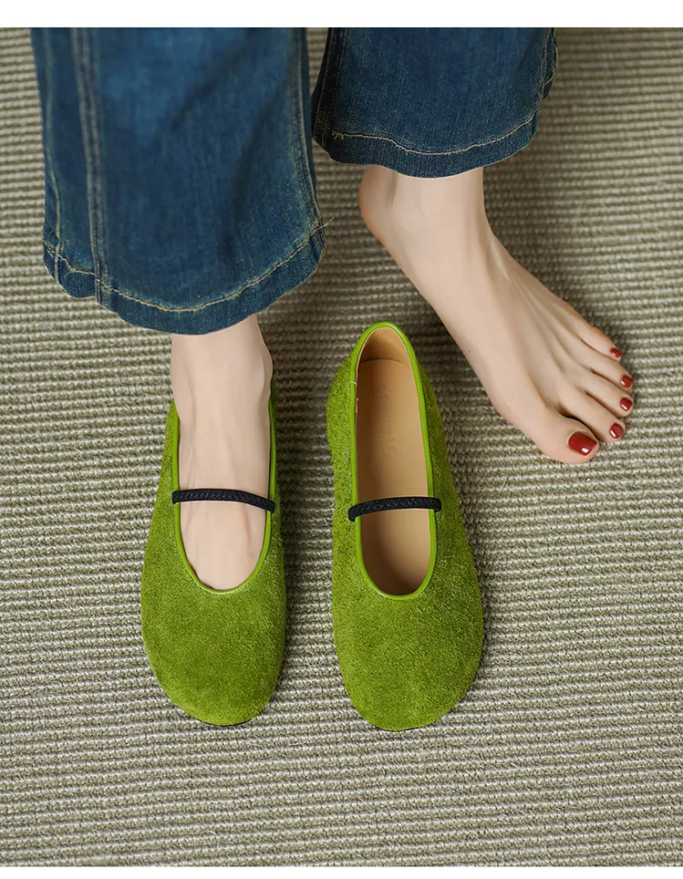 Autumn/Winter Round Toe Flat Leather Solid Color Fashion Women's Shoes
