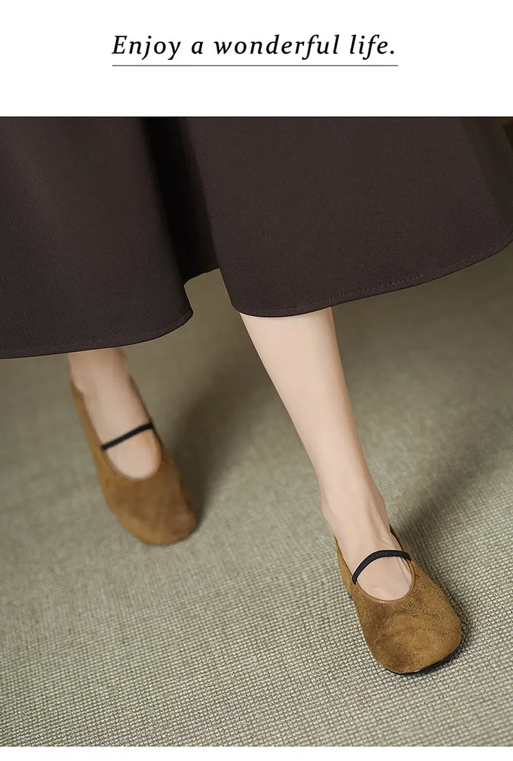 Autumn/Winter Round Toe Flat Leather Solid Color Fashion Women's Shoes