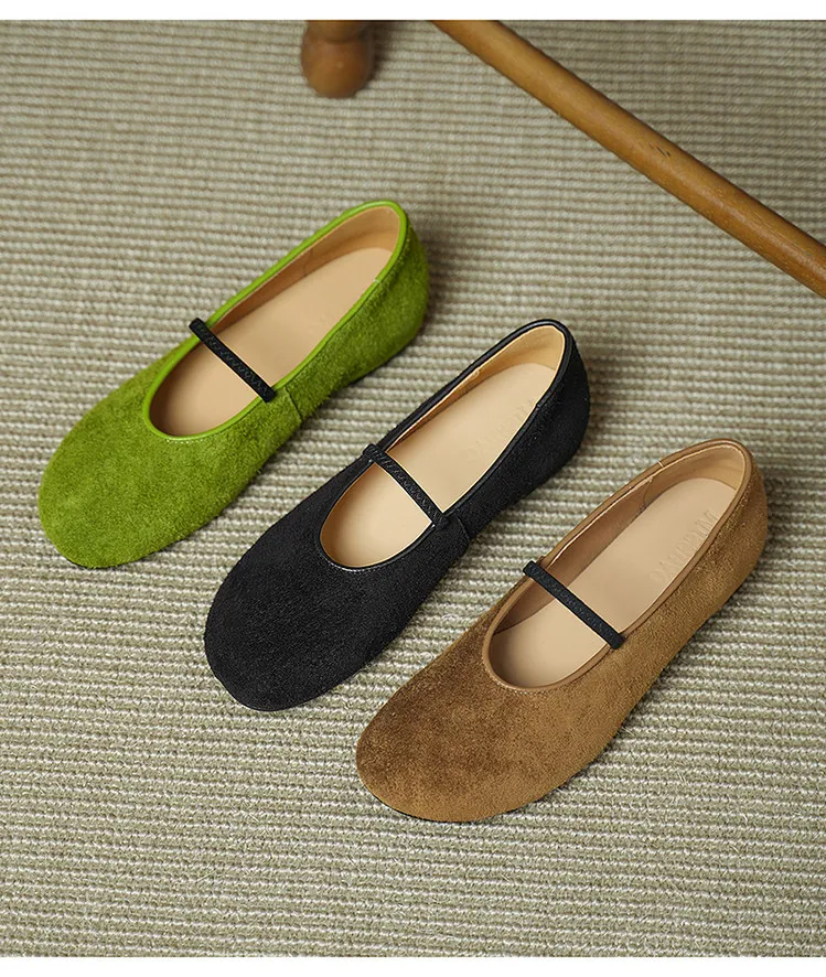 Autumn/Winter Round Toe Flat Leather Solid Color Fashion Women's Shoes