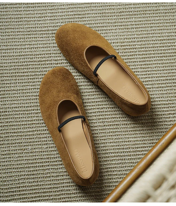 Autumn/Winter Round Toe Flat Leather Solid Color Fashion Women's Shoes