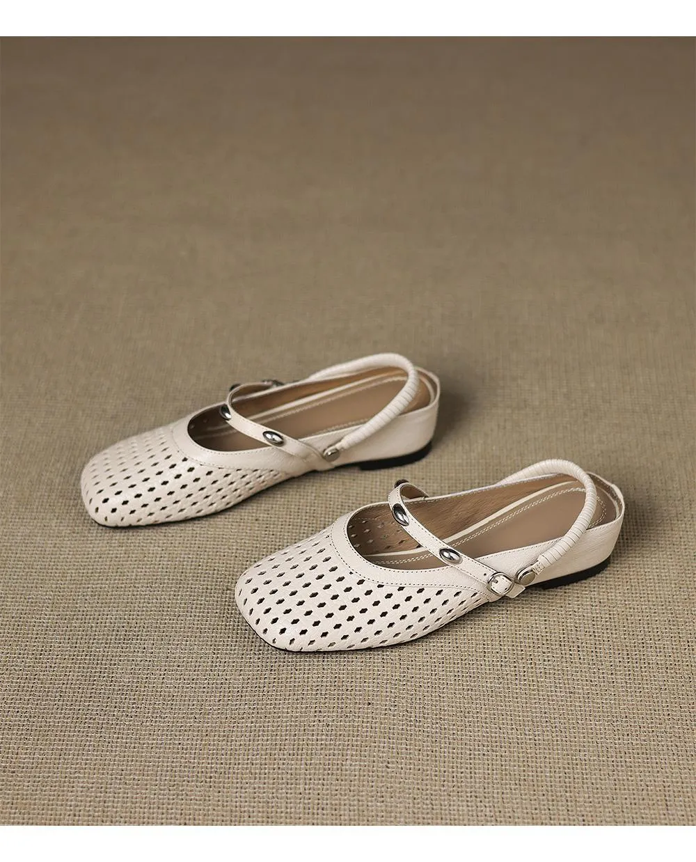 Stylish two-way sandals with hidden wedge heels, summer round toe, hollowed-out mid-heel, closed-toe women's shoes, sizes 34-42 (plus size).