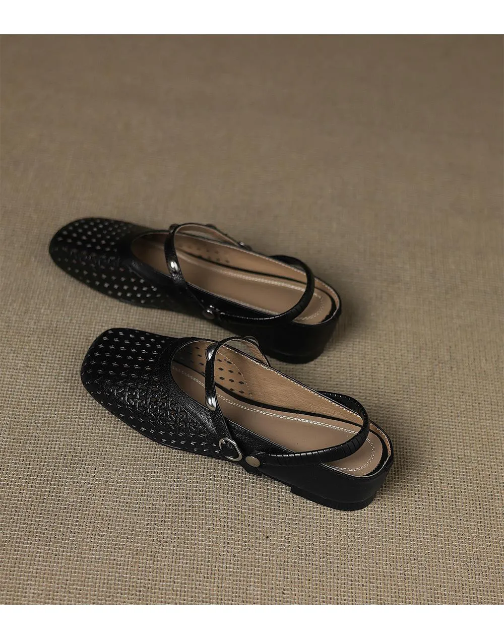 Stylish two-way sandals with hidden wedge heels, summer round toe, hollowed-out mid-heel, closed-toe women's shoes, sizes 34-42 (plus size).