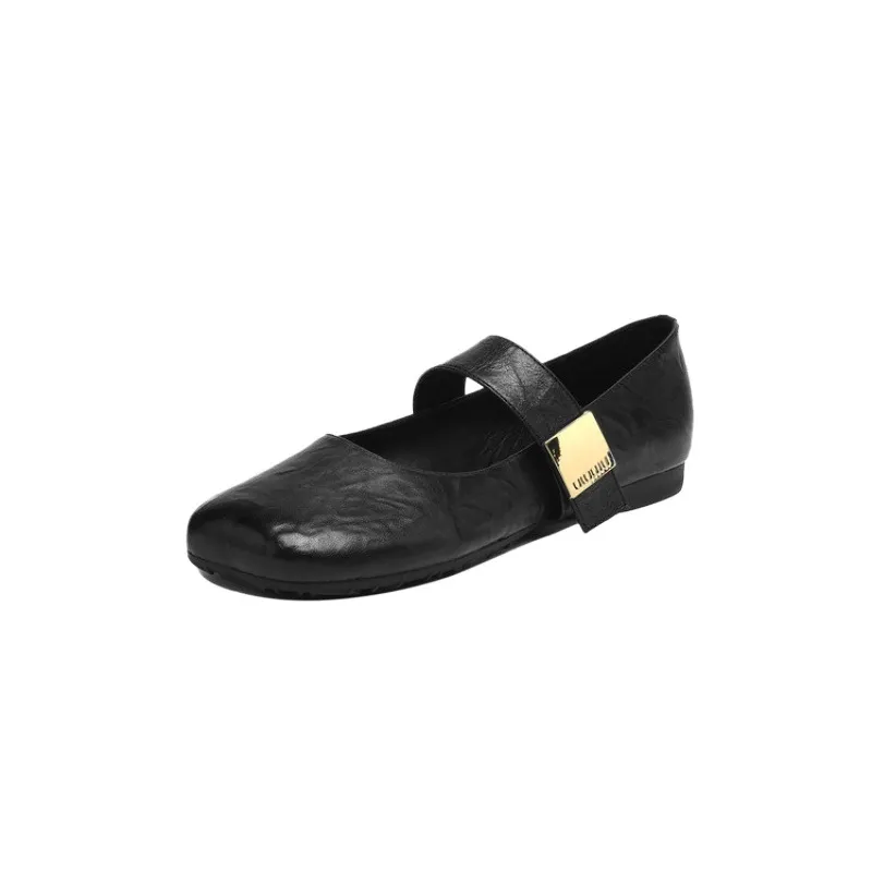 Autumn/Winter Flat Shoes, Square Toe, Comfortable Soft Sole, Women's Shoes