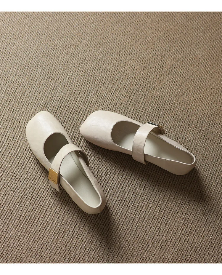 Autumn/Winter Flat Shoes, Square Toe, Comfortable Soft Sole, Women's Shoes