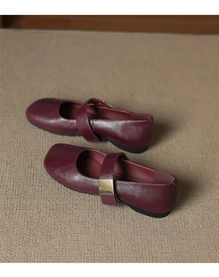 Autumn/Winter Flat Shoes, Square Toe, Comfortable Soft Sole, Women's Shoes