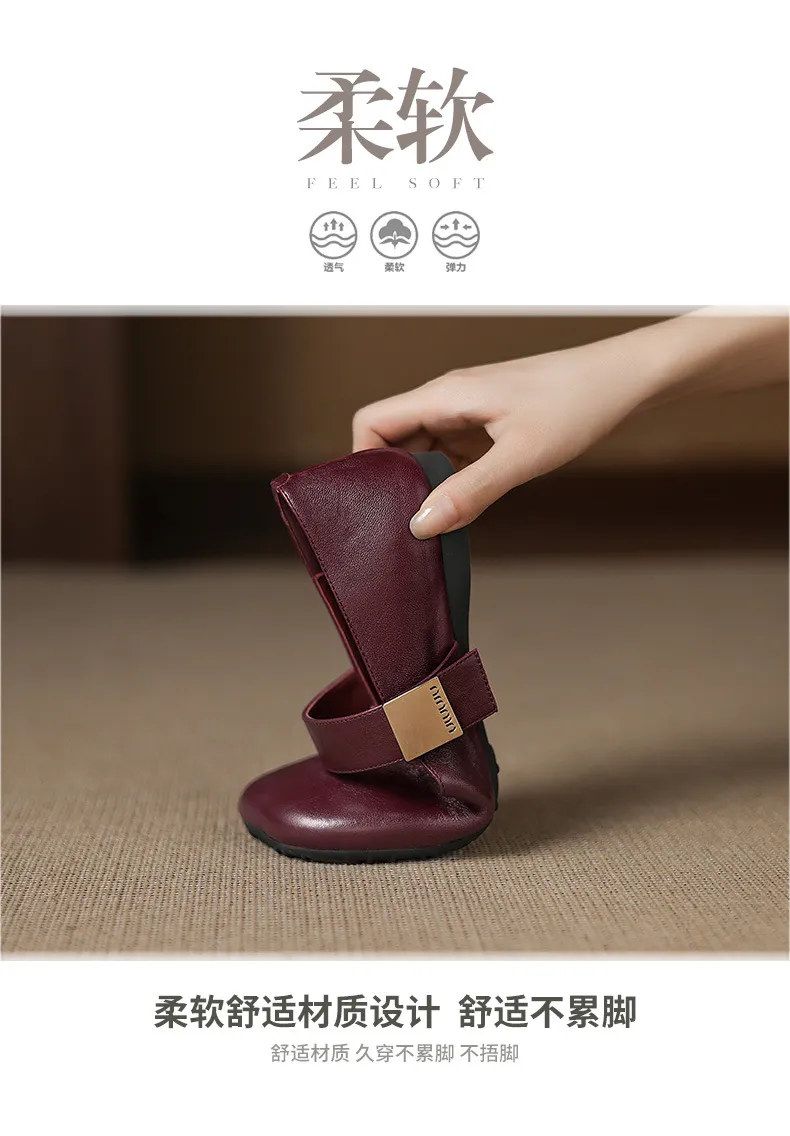 Autumn/Winter Flat Shoes, Square Toe, Comfortable Soft Sole, Women's Shoes