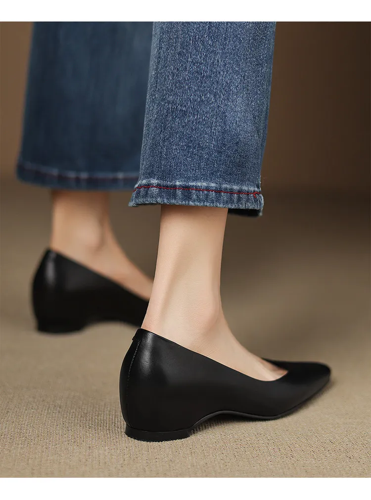Spring and Autumn Single Shoes with Square Toe, Chunky Heel, High Heel, and Slip-on Style for Women