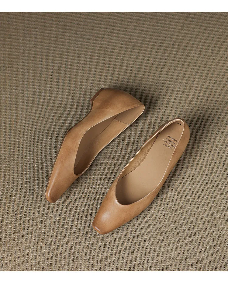 Spring and Autumn Single Shoes with Square Toe, Chunky Heel, High Heel, and Slip-on Style for Women