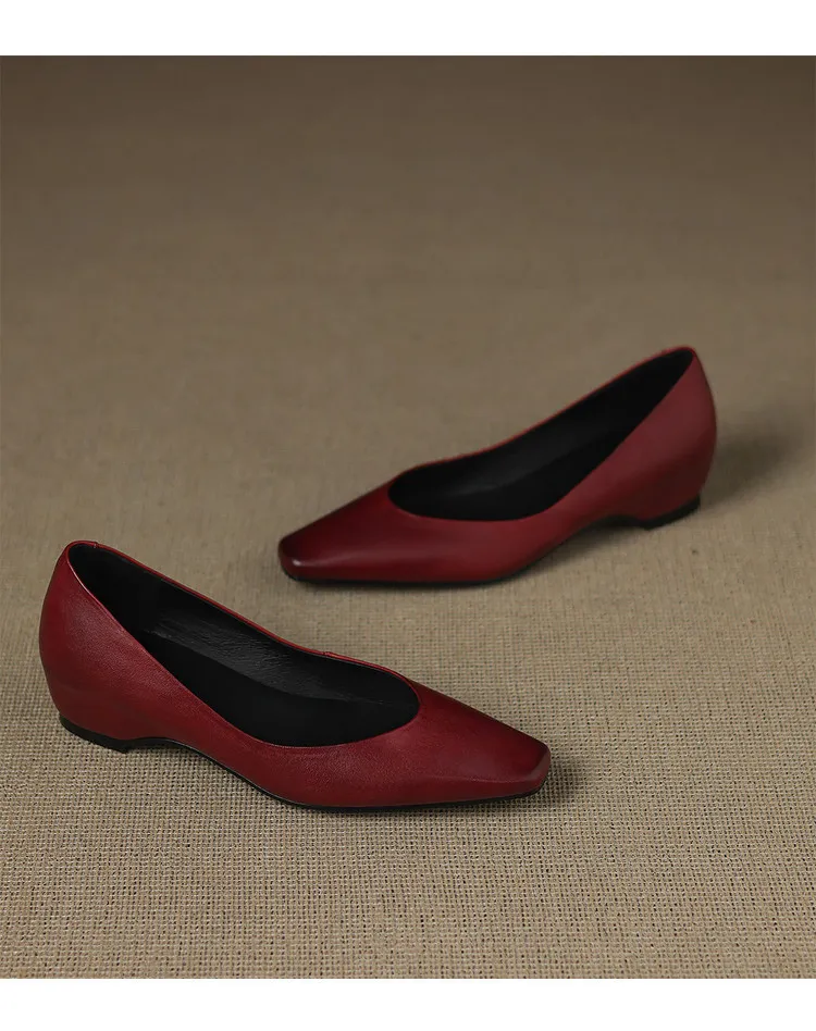 Spring and Autumn Single Shoes with Square Toe, Chunky Heel, High Heel, and Slip-on Style for Women