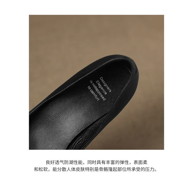 Spring and Autumn Single Shoes with Square Toe, Chunky Heel, High Heel, and Slip-on Style for Women