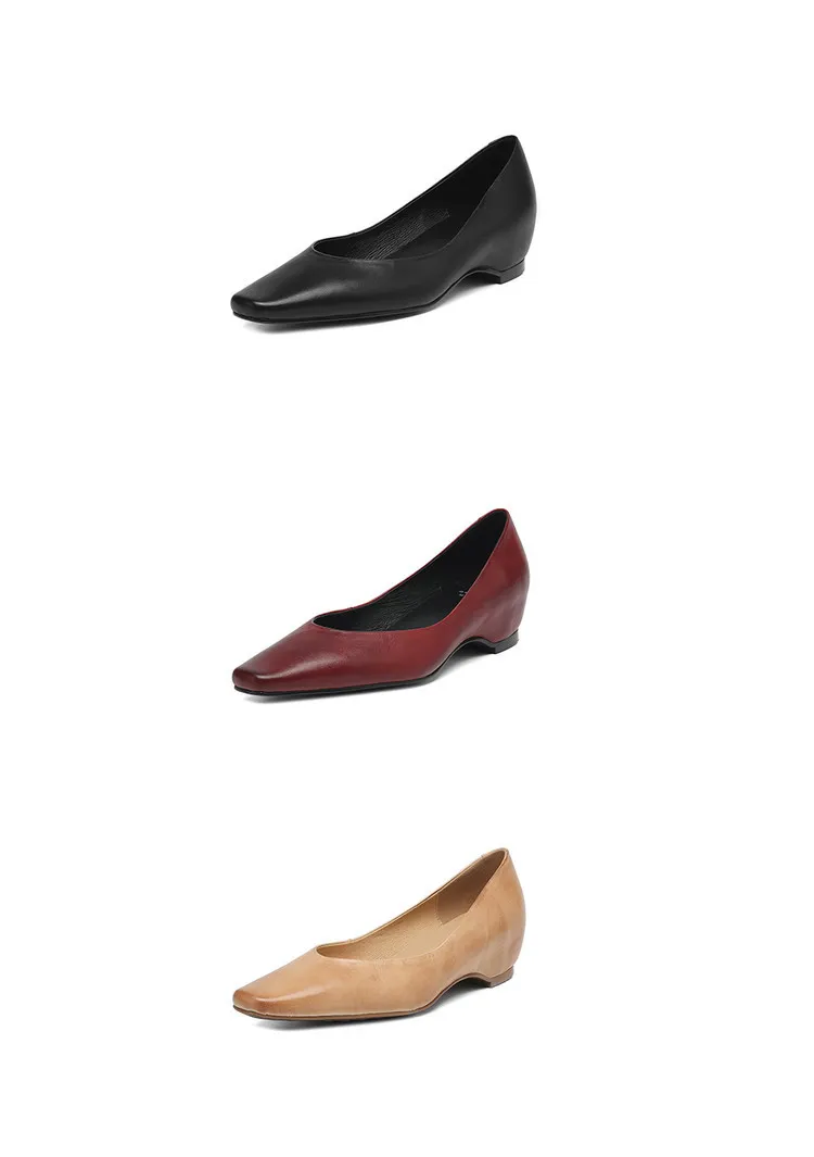 Spring and Autumn Single Shoes with Square Toe, Chunky Heel, High Heel, and Slip-on Style for Women
