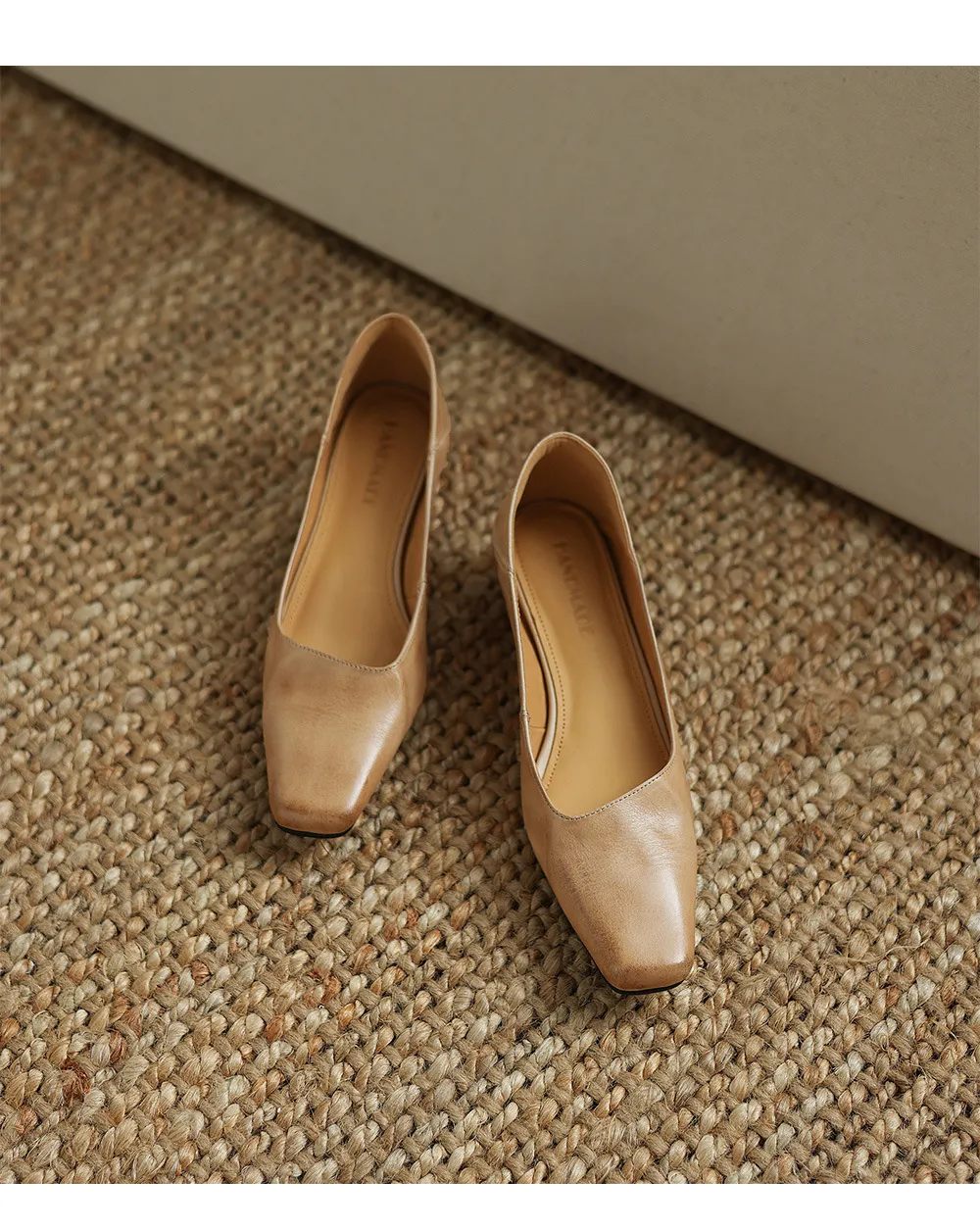 Autumn low-cut square-toe chunky heel high-heeled cowhide fashion shoes for women