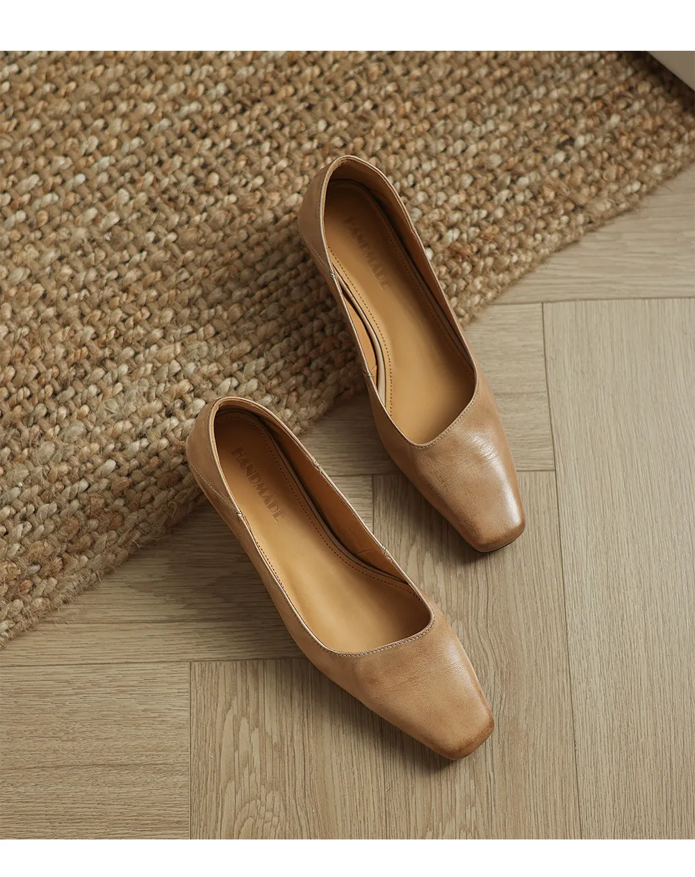 Autumn low-cut square-toe chunky heel high-heeled cowhide fashion shoes for women