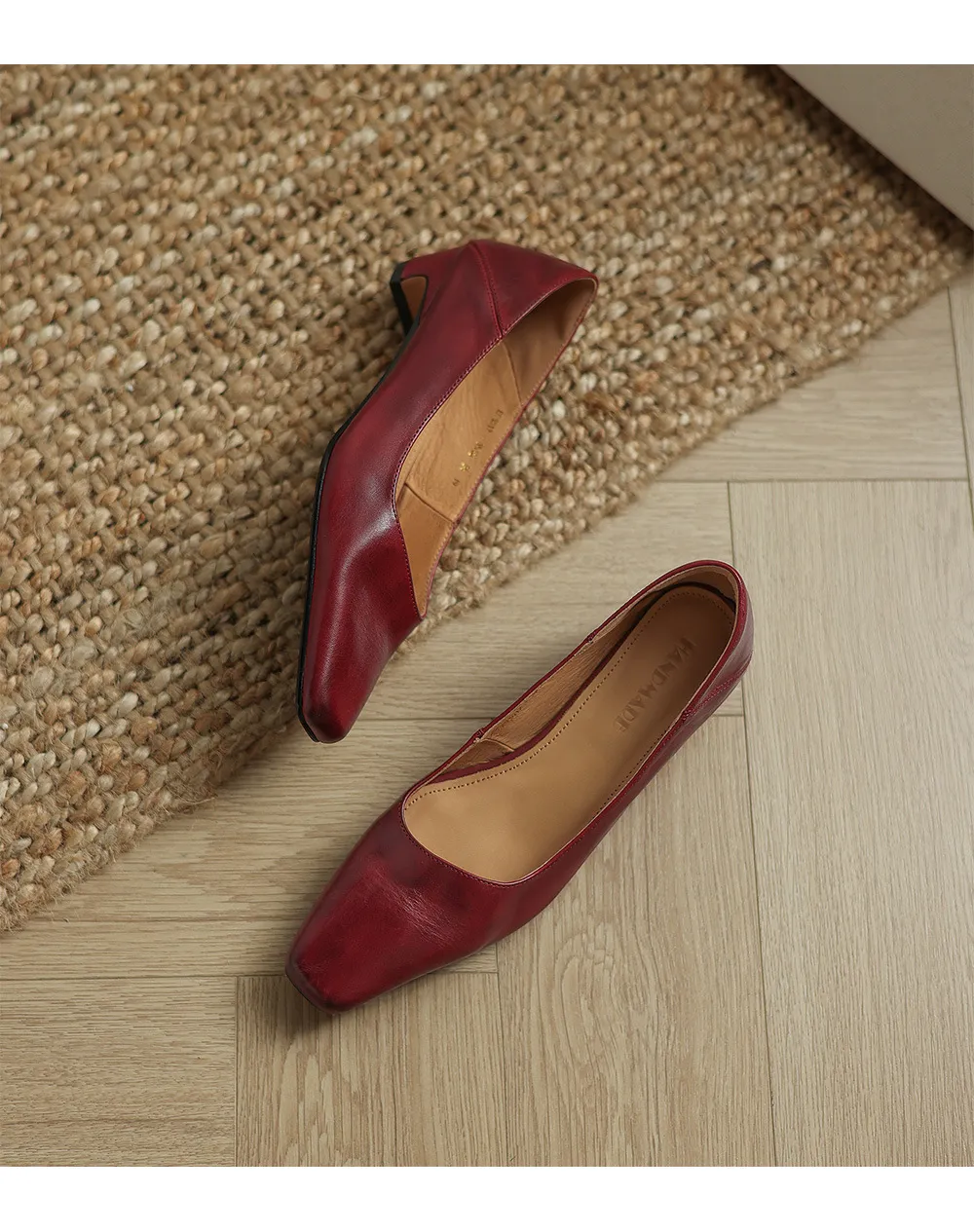 Autumn low-cut square-toe chunky heel high-heeled cowhide fashion shoes for women