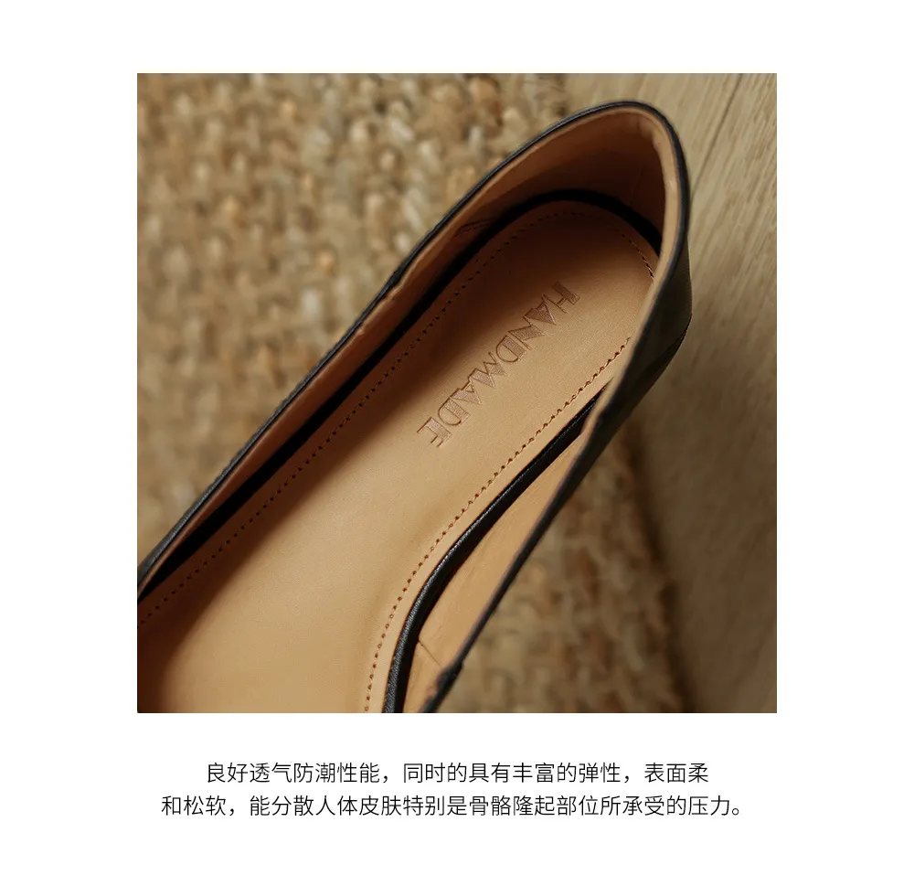 Autumn low-cut square-toe chunky heel high-heeled cowhide fashion shoes for women
