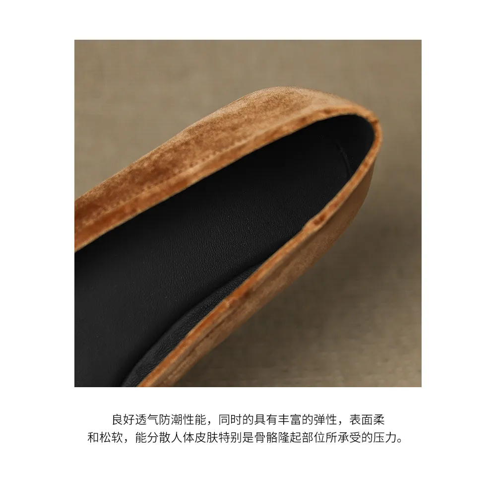 Autumn flat pointed toe low-cut single shoes with rhinestone square buckle suede slip-on shoes
