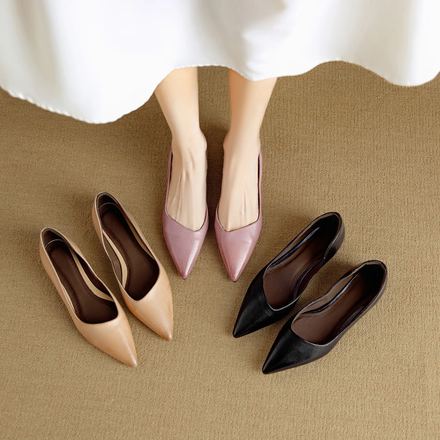 Autumn Pointed-Toe Slip-On Leather Fashion Shoes for Women - Hot Selling