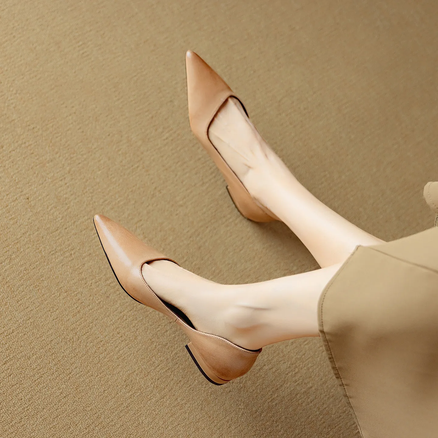 Autumn Pointed-Toe Slip-On Leather Fashion Shoes for Women - Hot Selling