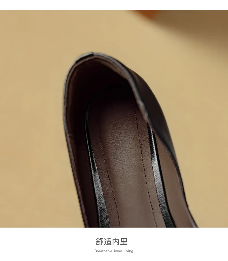 Autumn Pointed-Toe Slip-On Leather Fashion Shoes for Women - Hot Selling