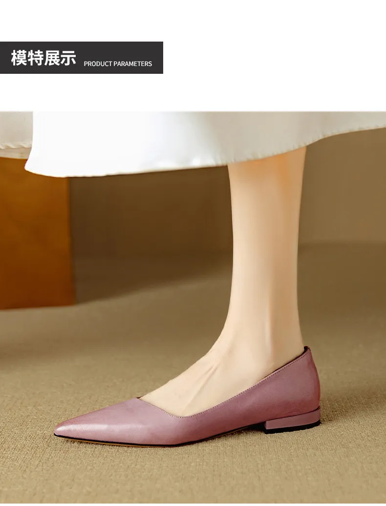 Autumn Pointed-Toe Slip-On Leather Fashion Shoes for Women - Hot Selling