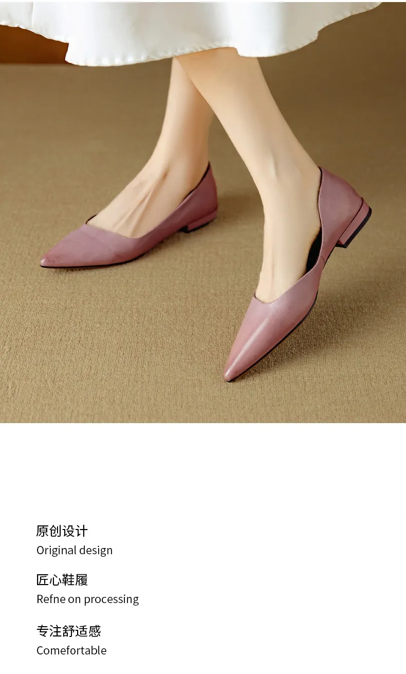 Autumn Pointed-Toe Slip-On Leather Fashion Shoes for Women - Hot Selling