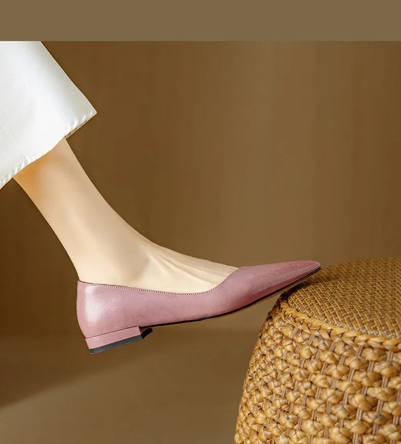 Autumn Pointed-Toe Slip-On Leather Fashion Shoes for Women - Hot Selling