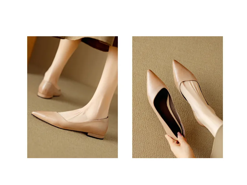 Autumn Pointed-Toe Slip-On Leather Fashion Shoes for Women - Hot Selling
