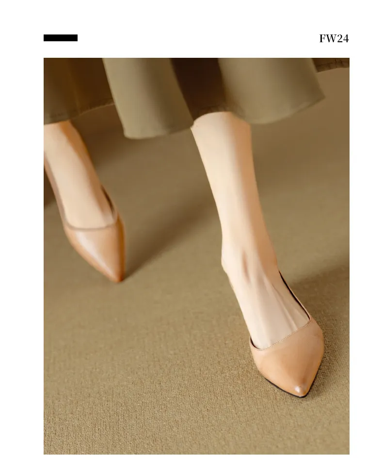 Autumn Pointed-Toe Slip-On Leather Fashion Shoes for Women - Hot Selling