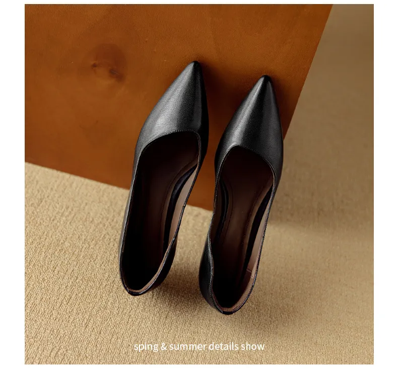 Autumn Pointed-Toe Slip-On Leather Fashion Shoes for Women - Hot Selling