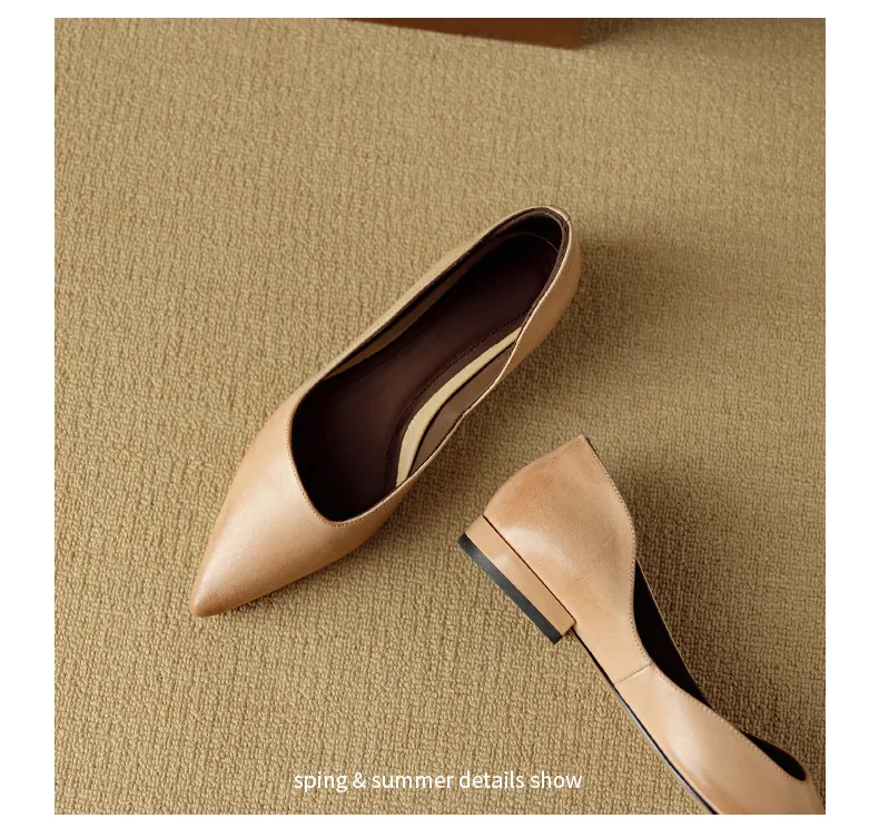 Autumn Pointed-Toe Slip-On Leather Fashion Shoes for Women - Hot Selling
