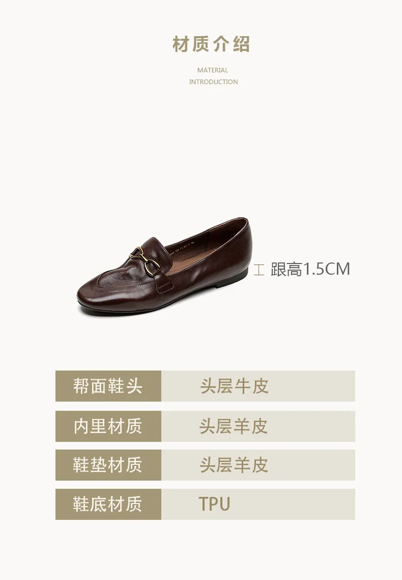 Autumn round-toe slip-on cowhide fashion comfortable women's shoes
