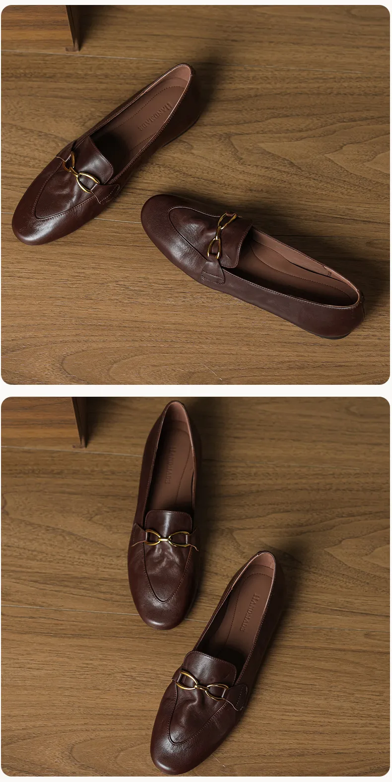 Autumn round-toe slip-on cowhide fashion comfortable women's shoes