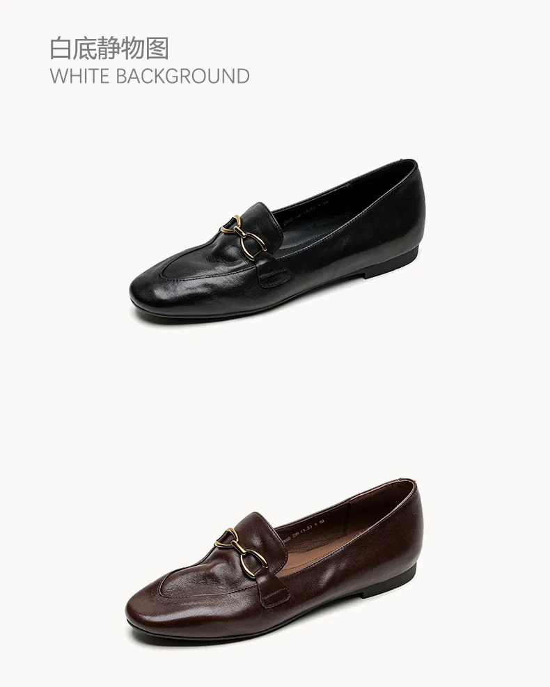 Autumn round-toe slip-on cowhide fashion comfortable women's shoes