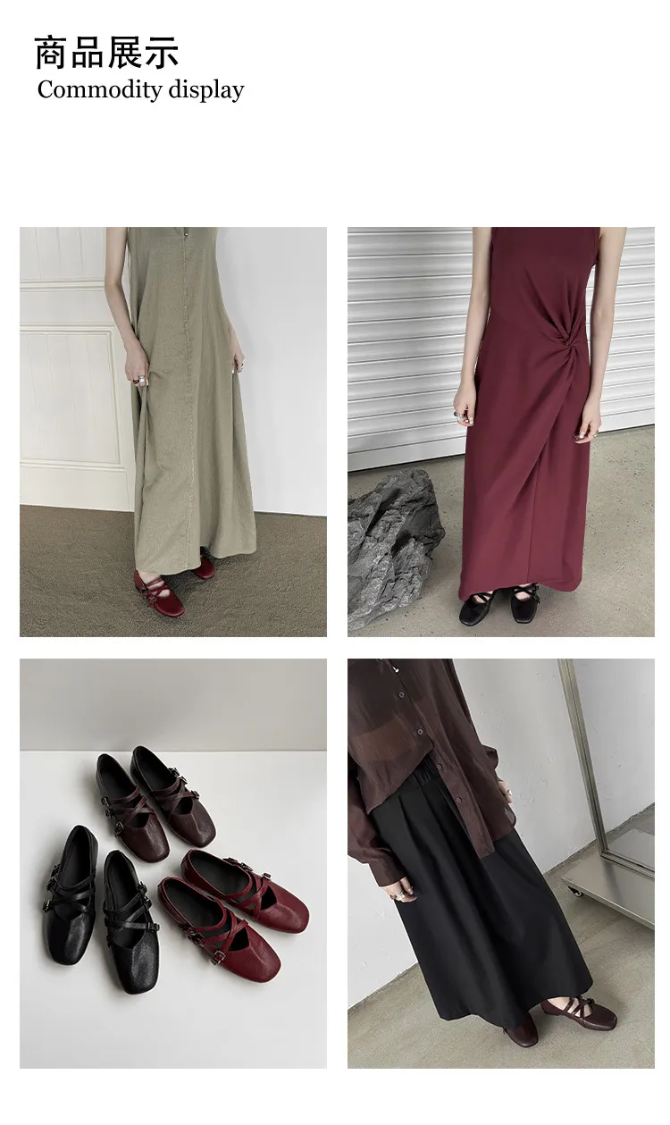 Autumn square-toe flat shoes, sheepskin, low-cut, comfortable fashion women's shoes