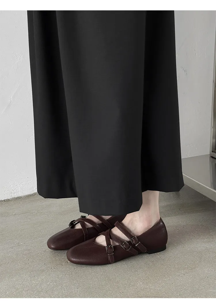 Autumn square-toe flat shoes, sheepskin, low-cut, comfortable fashion women's shoes