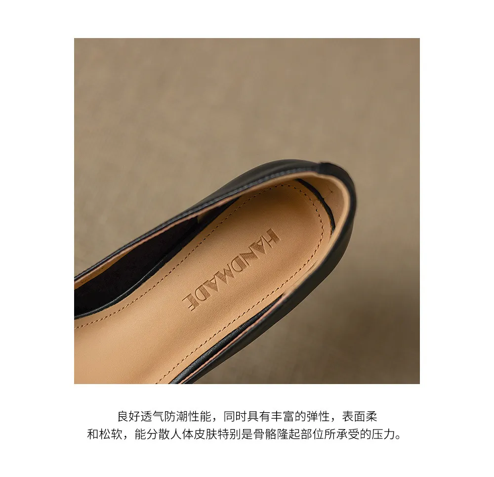 In-stock video: Spring/Autumn style chunky heeled high heel square toe low-cut single shoes, cowhide slip-on fashion women's shoes