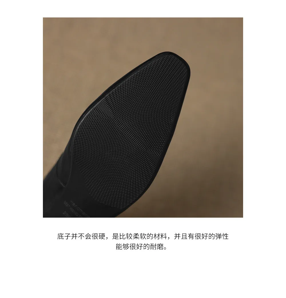 In-stock video: Spring/Autumn style chunky heeled high heel square toe low-cut single shoes, cowhide slip-on fashion women's shoes