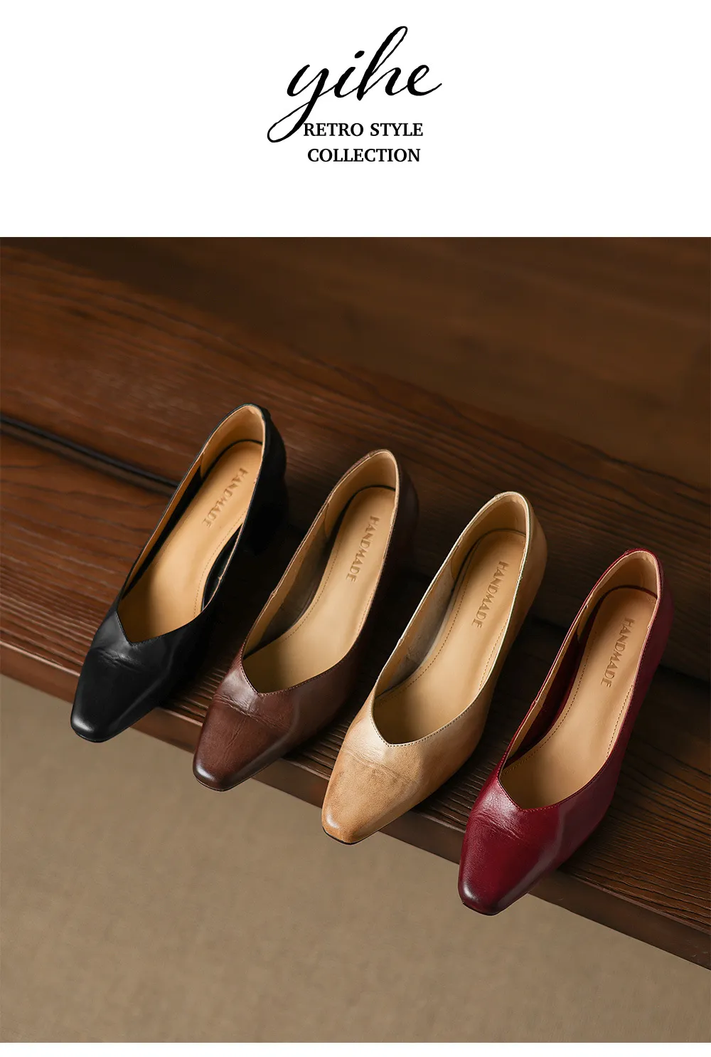 In-stock video: Spring/Autumn style chunky heeled high heel square toe low-cut single shoes, cowhide slip-on fashion women's shoes